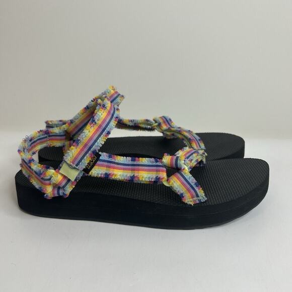 Teva Sandals Women's 10 Midform Universal Fray Frazier Multicolor 1118954 Shoe - Picture 3 of 8